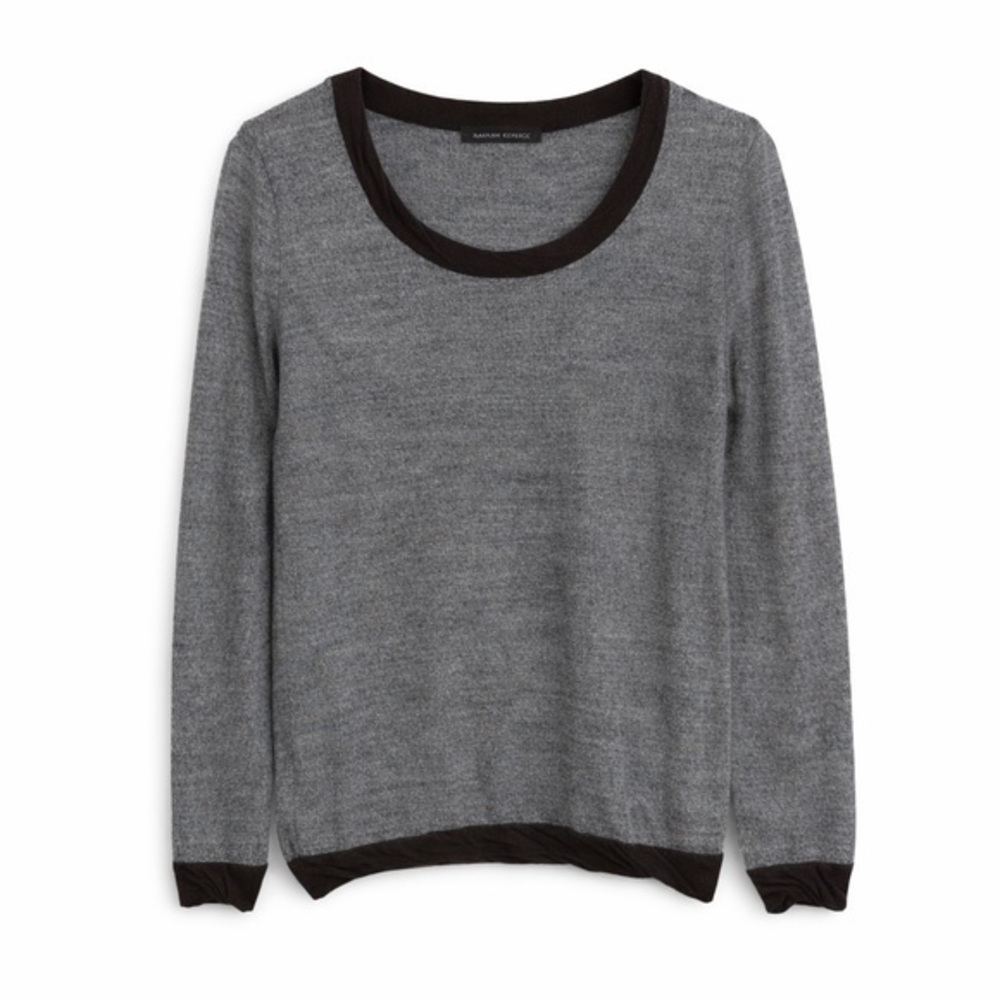 Roberto Collina Sheer Knit Long Sleeve Sweater – Gray – Size S